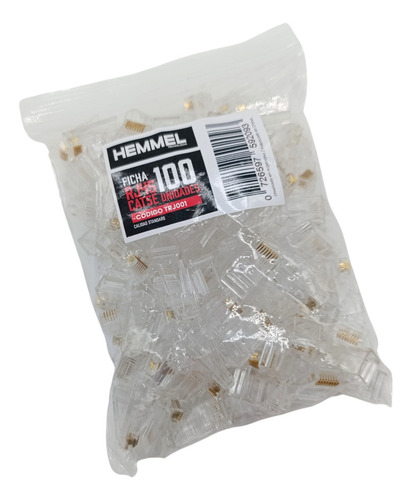 100 X Fichas Rj45 Hemmel Cat5e Calidad Estandar Red Lan Utp