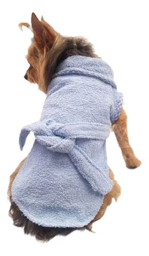 Bata Baño P/perro Xxl Bubble Coat Azul Algodón Pet Pals