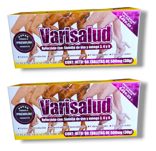 2 Pack Varisalud Reforzado Con Semilla De Uva Y Omega 3,6,9 