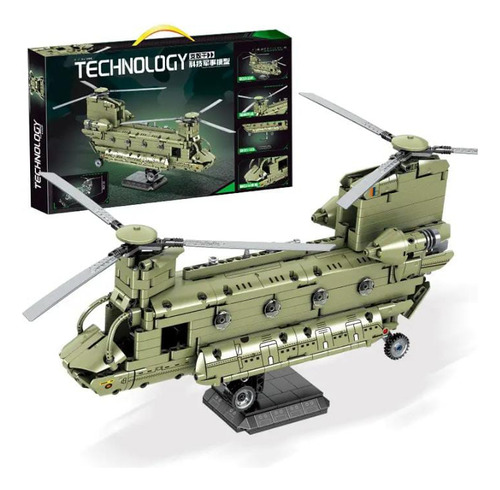 Bloques De Construccion Helicoptero Transporte Ch-47 Militar