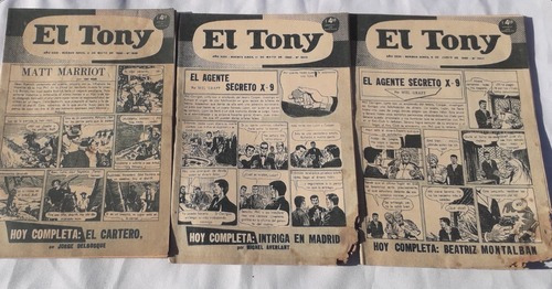 Lote Por Tres Historietas Comic ** El Tony ** Año 1960 Anti