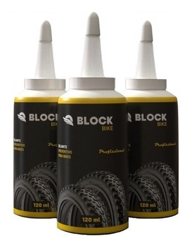 Selante Preventivo Pneu Bicicleta Com Camara 120ml 3 Frasco