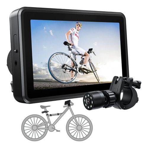 Monitor Retrovisor Para Manubrio De Bicicleta 1080p 4.3 