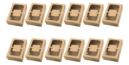 Caja De Papel Kraft, De 12 Cartones Kraft Naturales Ventana,