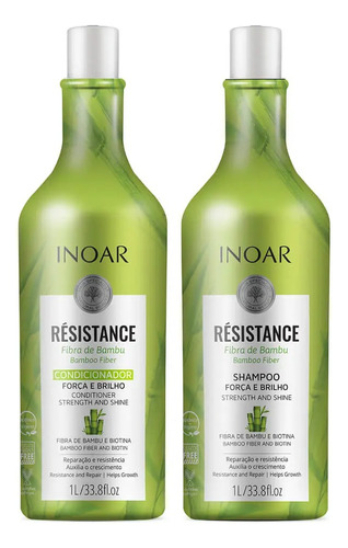 Set Résistance Inoar Fibra Bambu +biotina Shampo Y Acond 1lt