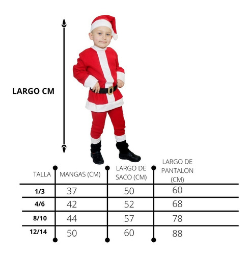 Imagen 2 de 7 de Disfraz Santa Claus Clasico Niño