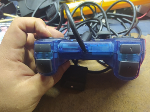Control Ps2 Playstation 2 Azul Transparente Original