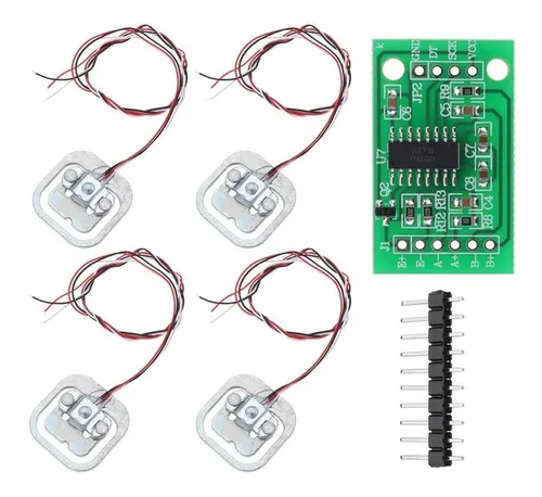 comprar 04 Pçs Célula De Carga Sensor De Peso 50kg + 1 Modulo Hx711