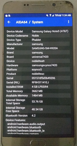 Samsung Galaxy Note 5 (Usado)