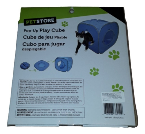 Casa Gatos Mascotas Cubo Plegable 38×38×38cm Azul. St