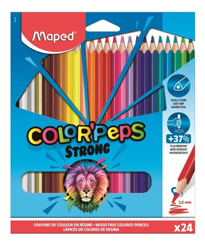 Lápices De Colores Largos Maped Color Peps 24 Unidades
