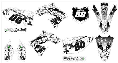 Kit Adesivos Moto Cross Trilha Kawasaki Kxf 450 2009 2010