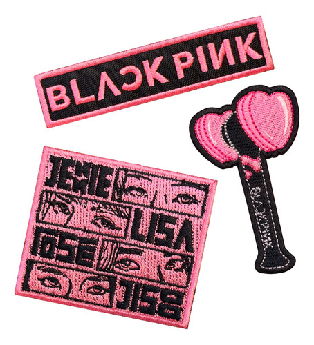 Pack Parches Bordado Blackpink Lightstick Jisoojenierosélisa