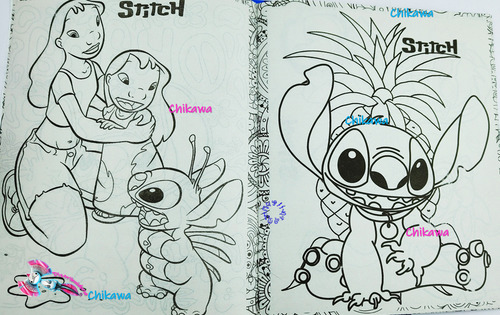 10 Libro Colorear Stiich Tamaño Carta 16 Pag Recuerdo ^-^
