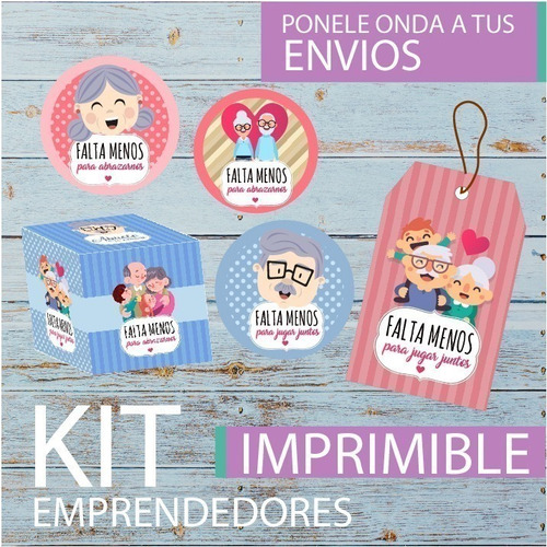 Kit Imprimible Tags Etiquetas Cajita Abuelos Golosina Bombon