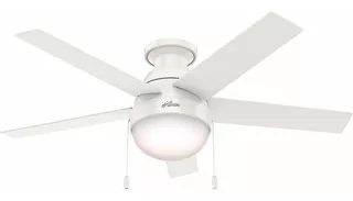 Ventilador De Techo 46 Anslee - Hunter Fan 59269 Cantidad De Aspas 5 Color De La Estructura Blanco Color De Las Aspas Aspas Reversibles Blanco / Café Diámetro 117 Cm Material De Las Aspas Mdf