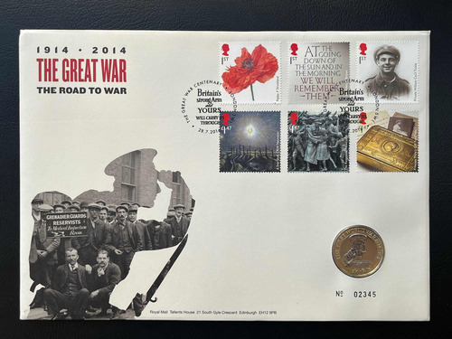 Moeda Selo 2 Pounds 2014 - O Caminho Da Grande Guerra (Usado)