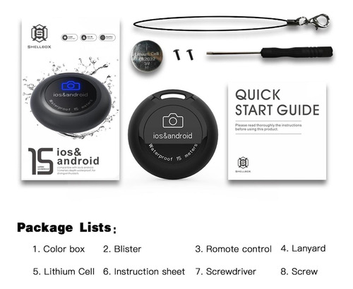 Botón De Control Remoto Bluetooth Que Incluye Cordón Para