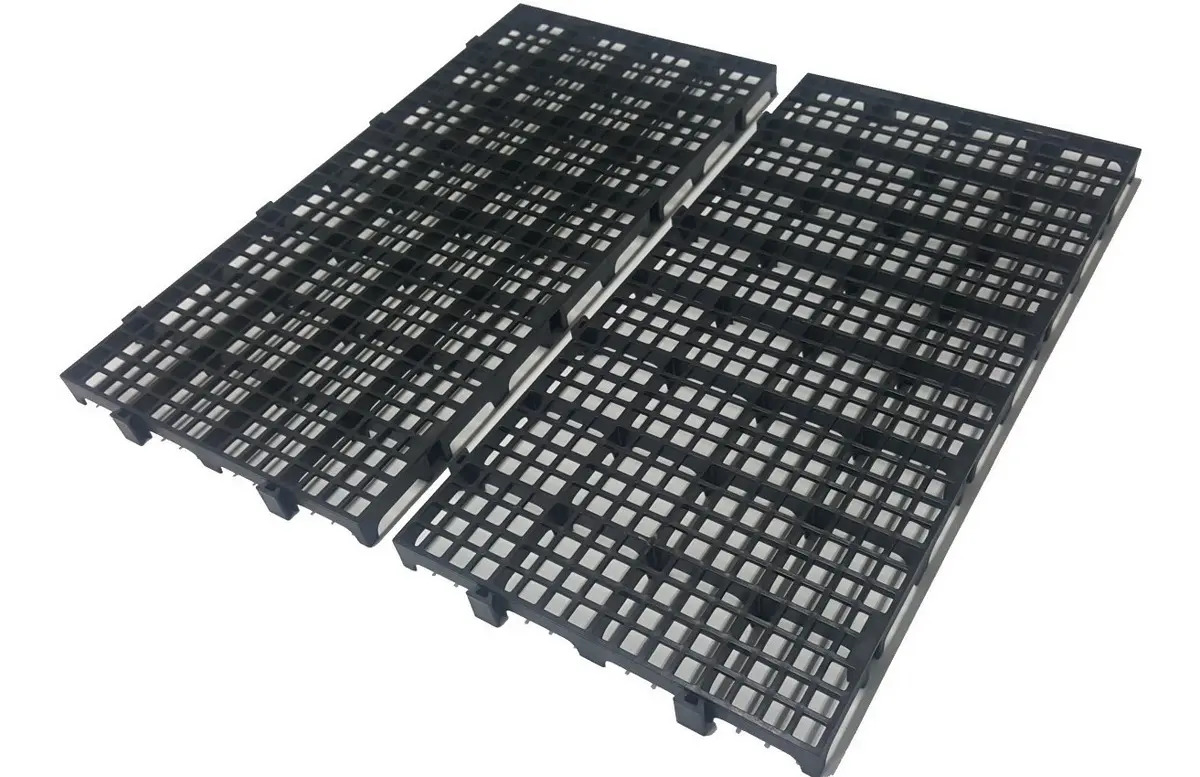 10 Pcs Pallet Estrado Plásticos Preto 25x50x2,5cm Piso Palete Plástico Modular Marwell