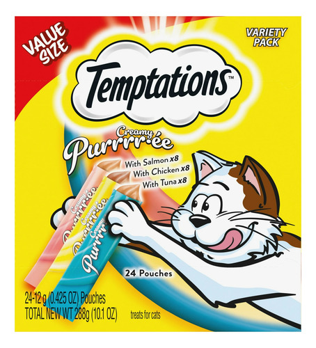 Premio Gato Temptations Pure Purree 24pz Salmon Pollo Atun