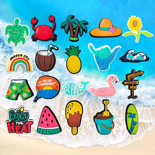 Juego De 20 Abalorios De Verano Para Zapatos De Playa, Decor