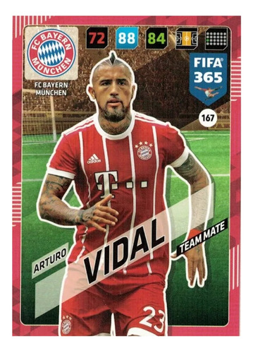 Carta Adrenalyn Xl Fifa 365 2018 Arturo Vidal 167