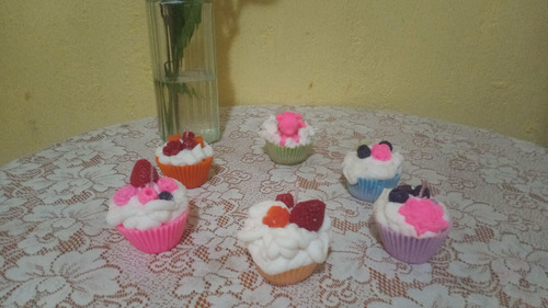 Velas Cupcake. Velas Postre Aromáticas Artesanales 3pz