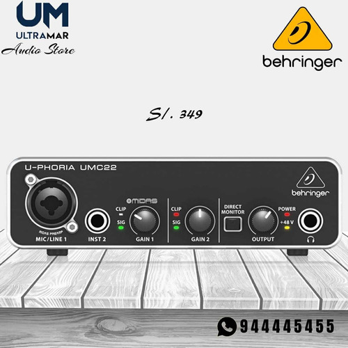 Interface Behringer De Audio Umc 22