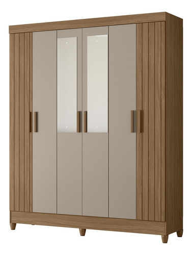 Clóset 6 Puertas 2 Cajones Hoga Uruguay Roble Beige