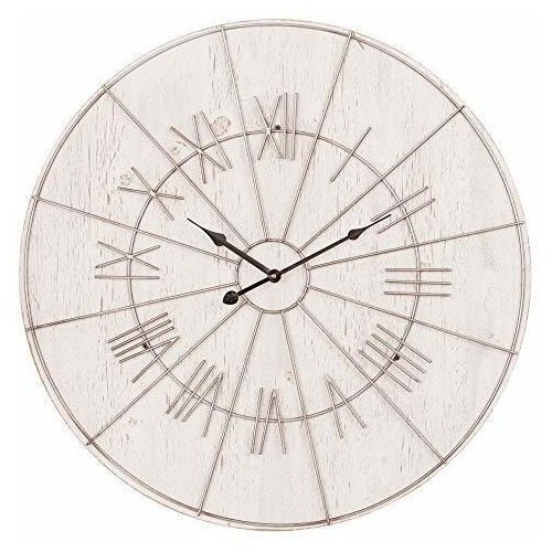 Patton Reloj De Pared Con Numeros Romanos Madera, Metal, 20