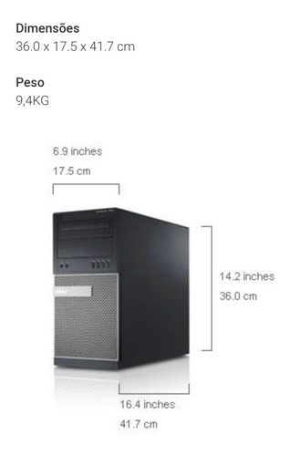 Computador Torre Dell I5 4gb Ram Ssd 120gb Garantia E Nf