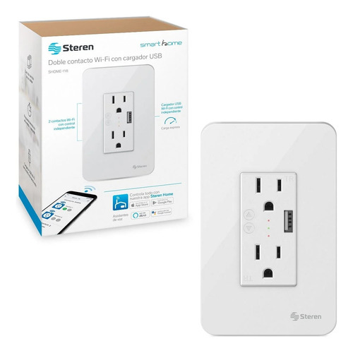 Enchufe Tomacorriente Inteligente Wifi Steren Con Usb