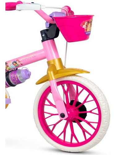 Bicicleta Infantil Aro 12 Meninas Princesas Nathor Cor Rosa