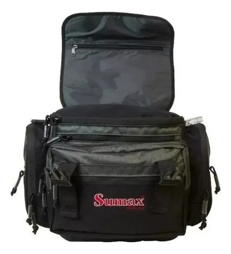 Bolsa De Pesca Sumax Sm 1713 Cor Preto E Verde Desenho Do Tecido Lisa