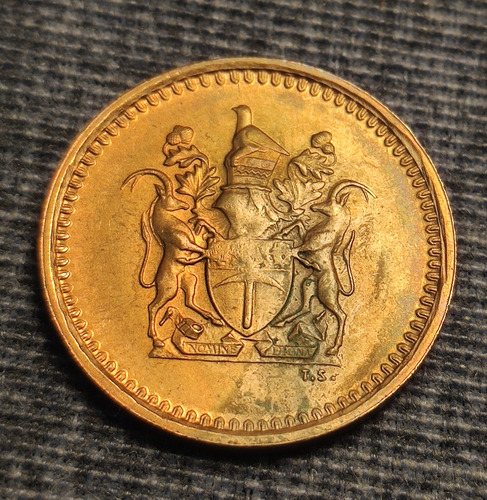 Moneda Extranjera. 1 Cent 1976, País Zimbabue.