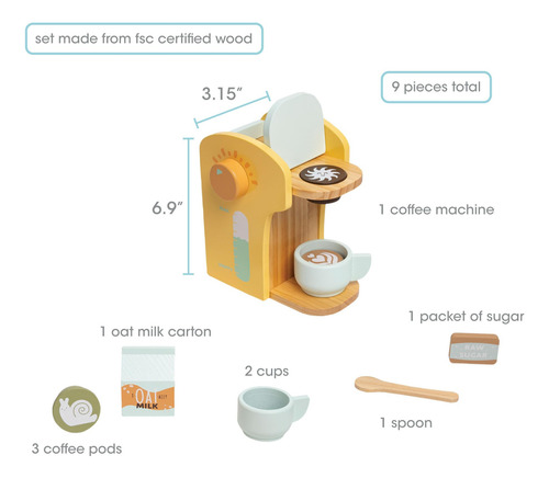 Set De Cocina De Madera Aprendizaje Desarrollo Juego Infanti Color