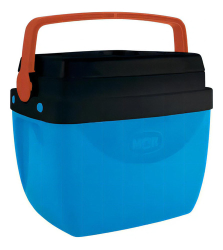 Caixa Térmica Cooler Com Alça 12 Litros Bebidas Lanches Mor Cor Azul Com Laranja