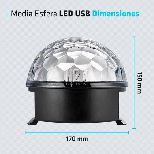 Media Esfera Led Audio Movil Audioritmica Luces Dj Premium