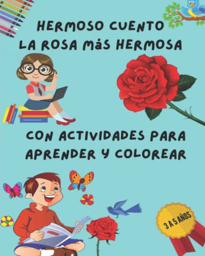 Rosa: La Flor Mas Hermosa: Libro Para Colorear Aprende Jugan