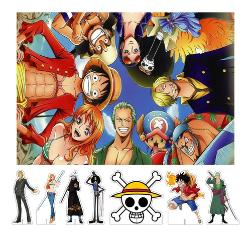 Kit Display De Mesa + Painel Festa Infantil One Piece