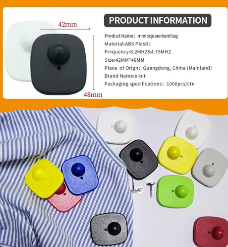 Pack 100 Alarmas Sensor Con Pin Antirrobo Ropa Am 8.2mhz