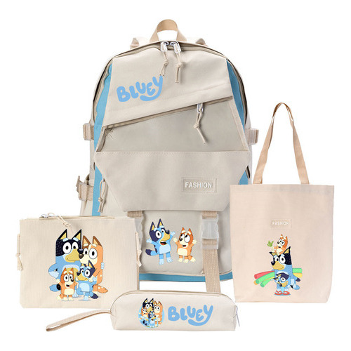 Juego De Mochilas Escolares Tricolores Bluey Bluey De 4  [u]