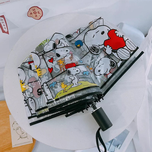 Para 2024 Sombrilla Transparente Snoopy, Totalmente