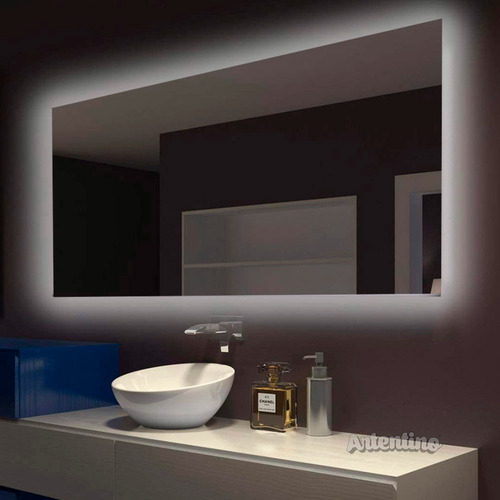 Lampara Luz Led Pared Espejo Baño 100x80 Rectangular Moderno
