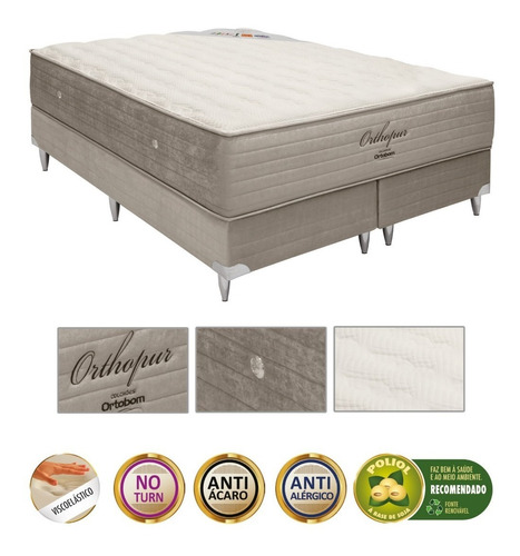 Sommier 2 Plazas Queen Orthopur Ortobom Incl Cama Box Somier