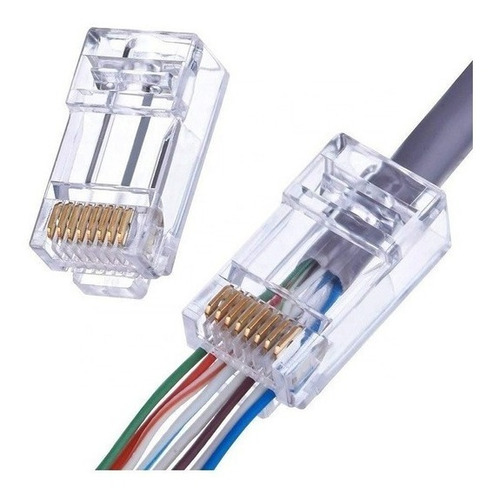 Conector Rj-45 Pasante Cat6 Acerado Cobre (bolsa*30)