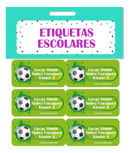 15 Etiquetas Ropa Personalizadas Pelota Futbol Niños