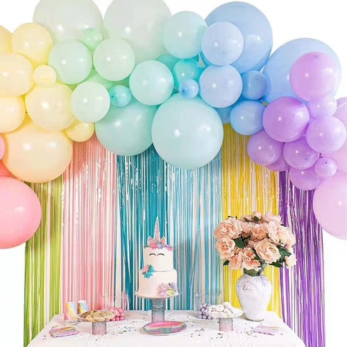 Guirnalda De Globos Set Con 105 Piezas Tonos Arcoiris Pastel