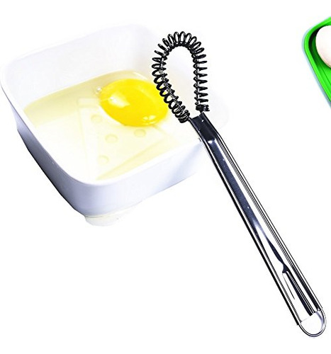 Acero Inoxidable Mini Primavera Batidor De Huevo De Silicona