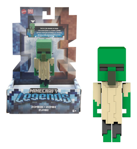 Minecraft Legends Figura De Acción Fidget Zombie De 3.25